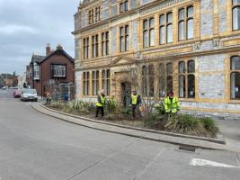 Gardening Group outside Library
